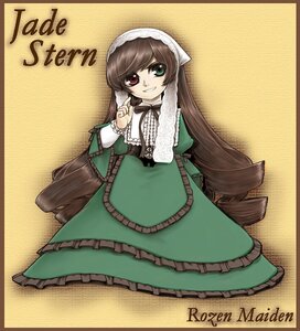 Rating: Safe Score: 0 Tags: 1girl auto_tagged bad_id bad_pixiv_id brown_hair character_name dress frills green_dress green_eyes heterochromia image long_hair long_sleeves looking_at_viewer red_eyes renku rozen_maiden smile solo suiseiseki twintails very_long_hair yellow_background User: admin