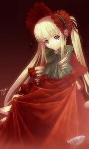 Rating: Safe Score: 0 Tags: 1girl blonde_hair blue_eyes bonnet bow bowtie dress drill_hair flower green_bow image long_hair long_sleeves looking_at_viewer red_dress rose shinku solo very_long_hair User: admin