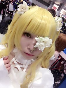 Rating: Safe Score: 0 Tags: 1girl bangs blonde_hair flower hair_ornament kirakishou lips long_hair looking_at_viewer portrait realistic rose solo white_flower white_rose yellow_eyes User: admin