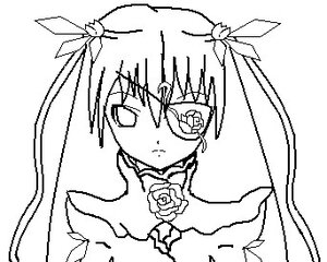 Rating: Safe Score: 0 Tags: 1girl barasuishou eyepatch flower frown greyscale hair_ribbon image long_hair monochrome ribbon rose simple_background solo twintails upper_body white_background User: admin