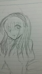 Rating: Safe Score: 0 Tags: 1girl akemi_homura bow choker greyscale hairband image long_hair looking_at_viewer monochrome simple_background sketch solo suigintou tears traditional_media upper_body User: admin