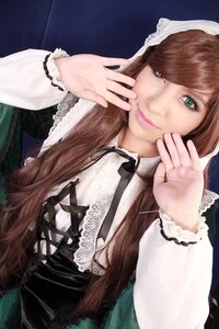 Rating: Safe Score: 0 Tags: 1girl bangs black_neckwear black_ribbon brown_hair closed_mouth corset gothic_lolita green_eyes heterochromia lips lolita_fashion long_hair long_sleeves looking_at_viewer realistic shirt smile solo suiseiseki upper_body User: admin