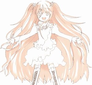 Rating: Safe Score: 0 Tags: 1girl :d boots cross-laced_footwear dress frills hair_ornament hatsune_miku image kirakishou knee_boots long_hair monochrome open_mouth outstretched_arms simple_background smile solo very_long_hair white_background User: admin