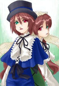 Rating: Safe Score: 0 Tags: 2girls blue_dress brown_hair dress frills green_eyes hat heterochromia image long_hair long_sleeves looking_at_viewer multiple_girls open_mouth pair red_eyes short_hair siblings sisters souseiseki suiseiseki top_hat twins User: admin