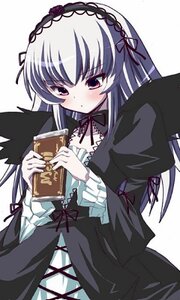 Rating: Safe Score: 0 Tags: 1girl black_dress black_ribbon black_wings blush book detached_collar dress frilled_sleeves frills hairband holding image juliet_sleeves lolita_hairband long_hair long_sleeves pink_eyes puffy_sleeves ribbon silver_hair simple_background solo suigintou white_background wings User: admin