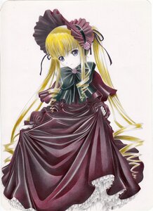 Rating: Safe Score: 0 Tags: 1girl blonde_hair blue_eyes bonnet bow bowtie dress drill_hair image long_hair long_sleeves looking_at_viewer ribbon rose shinku solo twintails very_long_hair User: admin