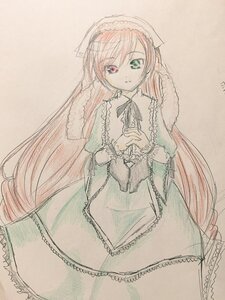 Rating: Safe Score: 0 Tags: 1girl dress frills green_eyes heterochromia image long_hair long_sleeves looking_at_viewer red_eyes simple_background solo suiseiseki very_long_hair User: admin