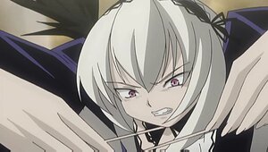 Rating: Safe Score: 0 Tags: 1girl angry black_wings clenched_teeth hairband image looking_at_viewer solo suigintou teeth wings User: admin
