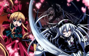 Rating: Safe Score: 0 Tags: 2girls 3girls artist_request blonde_hair blue_eyes bow cropped dress flower frills gothic_lolita hairband highres image lolita_fashion long_hair long_sleeves multiple_girls official_art official_wallpaper open_mouth pair petals red_dress red_eyes rozen_maiden shinku silver_hair suigintou sword twintails weapon wings User: admin