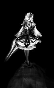 Rating: Safe Score: 0 Tags: 1girl boots dress full_body fur_trim greyscale image long_hair long_sleeves looking_at_viewer monochrome solo standing suigintou User: admin