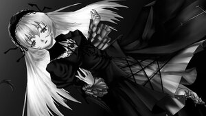 Rating: Safe Score: 0 Tags: 1girl dress frills greyscale hairband image long_hair long_sleeves looking_at_viewer monochrome ribbon solo suigintou very_long_hair wings User: admin