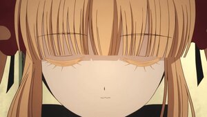 Rating: Safe Score: 0 Tags: 1girl auto_tagged bangs blunt_bangs close-up closed_mouth eyebrows_visible_through_hair face image long_hair parody portrait ribbon shinku simple_background smile solo twintails User: admin