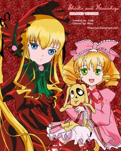 Rating: Safe Score: 0 Tags: 2girls blonde_hair blue_eyes bow dress drill_hair frills hina_ichigo hinaichigo image long_hair long_sleeves multiple_girls pair pink_bow ribbon shinku User: admin