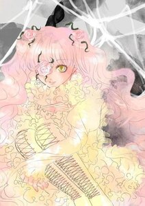 Rating: Safe Score: 0 Tags: 1girl flower frills hair_flower hair_ornament image kirakishou long_hair pink_flower pink_hair pink_rose rose solo thorns vines white_rose yellow_eyes User: admin