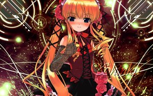 Rating: Safe Score: 0 Tags: 1girl blonde_hair blue_eyes blush dress dutch_angle flower image long_hair red_flower red_rose rose shinku solo twintails very_long_hair User: admin