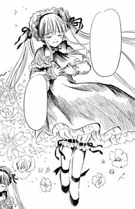 Rating: Safe Score: 0 Tags: 2girls bonnet closed_eyes dress flower frills greyscale hairband image lolita_hairband long_hair long_sleeves monochrome multiple_girls ribbon shinku sleeping solo suigintou twintails User: admin