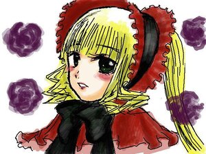 Rating: Safe Score: 0 Tags: 1girl blonde_hair blush bonnet bow flower green_eyes image looking_at_viewer pink_rose red_rose rose shinku simple_background solo upper_body white_background User: admin