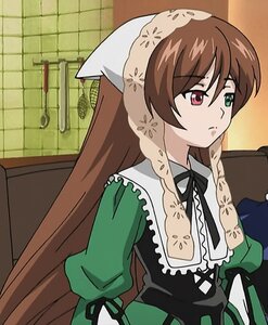 Rating: Safe Score: 0 Tags: 1girl brown_hair dress frills green_dress head_scarf heterochromia image long_hair long_sleeves red_eyes ribbon solo suiseiseki upper_body very_long_hair User: admin