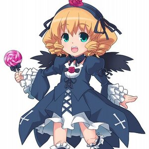 Rating: Safe Score: 0 Tags: 1girl blonde_hair candy costume_switch dress drill_hair flower food frills green_eyes image lollipop long_sleeves open_mouth ribbon rose solo striped swirl_lollipop twin_drills wings User: admin
