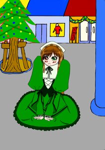 Rating: Safe Score: 0 Tags: 1girl blood brown_hair dress green_dress green_eyes heterochromia image long_sleeves red_eyes sitting solo suiseiseki User: admin