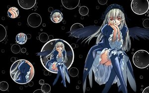Rating: Safe Score: 0 Tags: 1girl blue_dress breasts dress frills image long_hair long_sleeves looking_at_viewer multiple_views red_eyes silver_hair smile solo suigintou thighhighs wide_sleeves wings User: admin