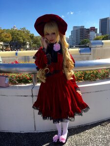 Rating: Safe Score: 0 Tags: 1girl blonde_hair building city day dress hat long_hair looking_at_viewer outdoors red_dress red_headwear shinku sky solo standing User: admin