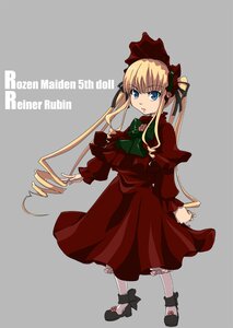 Rating: Safe Score: 0 Tags: 1girl black_footwear blonde_hair blue_eyes bonnet bow bowtie capelet dress drill_hair full_body green_bow green_neckwear grey_background image long_hair long_sleeves looking_at_viewer red_capelet red_dress shinku shoes simple_background solo standing twintails User: admin