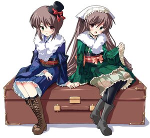 Rating: Safe Score: 0 Tags: 2girls blush boots brown_hair cross-laced_footwear dress green_eyes hat heterochromia image japanese_clothes kimono knee_boots lace-up_boots long_hair long_sleeves multiple_girls new_year open_mouth pair pantyhose red_eyes ribbon rozen_maiden shinshin short_kimono siblings sisters souseiseki suiseiseki top_hat twins User: admin