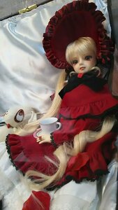 Rating: Safe Score: 0 Tags: 1girl blonde_hair bonnet cup doll dress drill_hair frills lolita_fashion long_hair pantyhose pillow red_dress shinku sitting solo teacup twintails umbrella User: admin