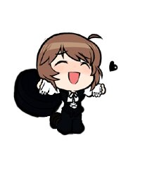 Rating: Safe Score: 0 Tags: 1girl :d ahoge brown_hair chibi closed_eyes formal heart image long_sleeves open_mouth simple_background smile solo souseiseki striped vest white_background User: admin