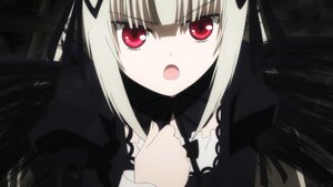 Rating: Safe Score: 3 Tags: 1girl :o bangs black_ribbon blunt_bangs dress image long_hair long_sleeves looking_at_viewer open_mouth red_eyes ribbon solo suigintou upper_body User: admin