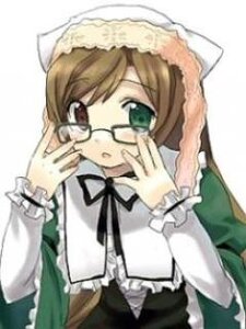 Rating: Safe Score: 0 Tags: 1girl bangs brown_hair dress frills glasses green_dress green_eyes hat image long_sleeves looking_at_viewer simple_background solo suiseiseki upper_body white_background User: admin