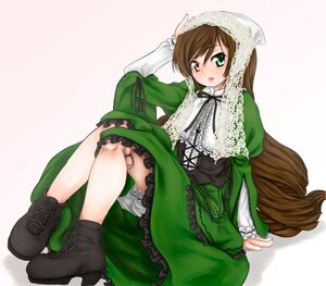 Rating: Safe Score: 0 Tags: 1girl bad_id bad_pixiv_id bangs bloomers blush boots brown_hair corset doll_joints dress frills green_dress green_eyes hairband head_scarf heterochromia image joints long_hair long_sleeves looking_at_viewer red_eyes rozen_maiden scharfschutze shoes sitting solo suiseiseki underwear very_long_hair User: admin