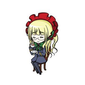 Rating: Safe Score: 0 Tags: 1girl blonde_hair bonnet bow chibi closed_eyes commentary_request cup glasses hairband holding_cup image long_hair perrine_h._clostermann rozen_maiden saucer sawashiro_miyuki shimashima_(yutanin) shinku sitting smile solo strike_witches tea teacup voice_actor_connection white_background world_witches_series User: admin