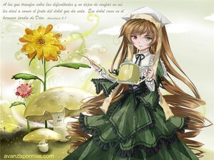 Rating: Safe Score: 0 Tags: 1girl artist_name brown_hair dress flower frills green_dress green_eyes heterochromia image long_hair long_sleeves looking_at_viewer red_eyes ribbon smile solo suiseiseki very_long_hair watering_can User: admin