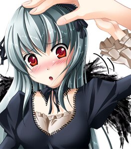 Rating: Safe Score: 0 Tags: 1girl :o auto_tagged blush breasts chibimame commentary_request dress frills hairband headpat image long_hair long_sleeves looking_at_viewer open_mouth out_of_frame petite red_eyes rozen_maiden silver_hair size_difference solo solo_focus suigintou upper_body wings User: admin