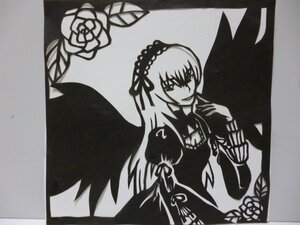 Rating: Safe Score: 0 Tags: 1girl dress flower frilled_sleeves frills greyscale hairband image long_hair long_sleeves looking_at_viewer monochrome rose simple_background solo suigintou traditional_media upper_body white_background wings User: admin
