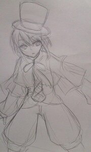 Rating: Safe Score: 0 Tags: 1girl capelet hat image long_sleeves monochrome pants sketch solo souseiseki standing traditional_media User: admin