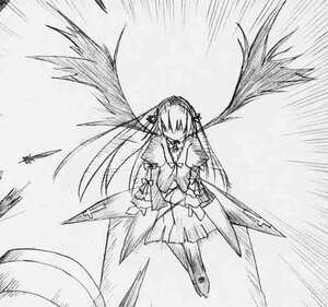 Rating: Safe Score: 0 Tags: 1girl akemi_homura dress full_body greyscale hair_over_eyes image long_hair monochrome solo standing suigintou thighhighs white_background wings User: admin