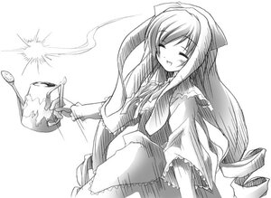 Rating: Safe Score: 0 Tags: 1girl :d blush bow closed_eyes frills greyscale image kantoku long_hair long_sleeves lowres monochrome open_mouth photoshop_(medium) rozen_maiden simple_background sketch smile solo striped suiseiseki very_long_hair watering_can white_background User: admin