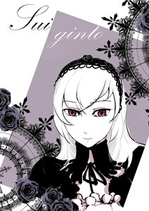 Rating: Safe Score: 0 Tags: 1girl black_flower black_rose blue_flower blue_rose bug butterfly closed_mouth flower frills gothic_lolita hairband image insect lolita_fashion lolita_hairband long_hair looking_at_viewer monochrome red_rose ribbon rose smile solo suigintou thorns User: admin