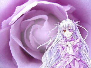 Rating: Safe Score: 0 Tags: 1girl barasuishou dress eyepatch flower frills hands_on_own_chest image juliet_sleeves long_hair long_sleeves looking_at_viewer puffy_sleeves purple_background ribbon silver_hair solo two_side_up very_long_hair User: admin
