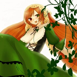 Rating: Safe Score: 0 Tags: 1girl :d brown_hair dress frills green_dress green_eyes heterochromia image long_hair long_sleeves looking_at_viewer open_mouth plant red_eyes smile solo suiseiseki very_long_hair vines User: admin