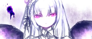 Rating: Safe Score: 0 Tags: 1girl bangs black_ribbon black_wings dress eyebrows_visible_through_hair frills hairband image long_hair looking_at_viewer parted_lips pink_eyes purple_eyes ribbon solo suigintou wings User: admin