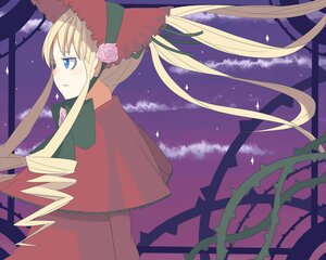 Rating: Safe Score: 0 Tags: 1girl blonde_hair blue_eyes bonnet bow capelet dress drill_hair flower image long_hair long_sleeves looking_afar night outdoors profile red_dress rose shinku sidelocks sky solo star_(sky) starry_sky twintails upper_body very_long_hair User: admin
