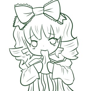 Rating: Safe Score: 0 Tags: 1girl blush bow eating green_theme hair_bow hinaichigo image monochrome solo User: admin