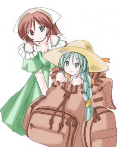 Rating: Safe Score: 0 Tags: 2girls bag braid coat dress green_eyes hat heterochromia image kanaria long_hair long_sleeves looking_at_viewer multiple_girls pair sisters striped suiseiseki very_long_hair User: admin