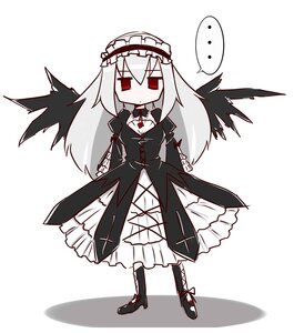 Rating: Safe Score: 0 Tags: ... 1girl black_dress boots closed_mouth dress frills full_body gothic_lolita hairband image lolita_fashion long_hair long_sleeves red_eyes shaded_face solo spoken_ellipsis suigintou white_background wings User: admin