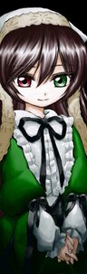 Rating: Safe Score: 0 Tags: 1girl dress frills green_dress green_eyes heterochromia image long_hair long_sleeves looking_at_viewer red_eyes ribbon smile solo suiseiseki User: admin