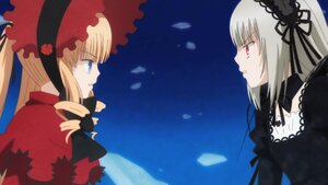 Rating: Safe Score: 0 Tags: 2girls blonde_hair blue_eyes bonnet bow dress drill_hair eye_contact flower frills hairband image lolita_hairband long_hair long_sleeves looking_at_another multiple_girls pair petals profile red_eyes rose shinku silver_hair suigintou twintails User: admin